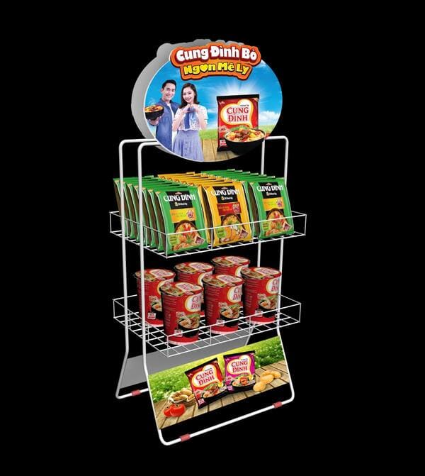 Mẫu kệ trưng bày thương hiệu mỳ gói Cung Đình