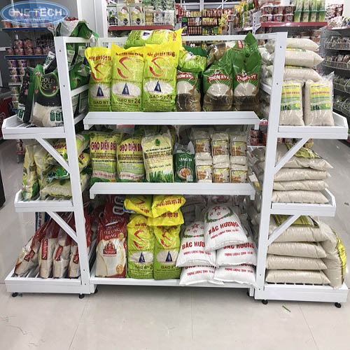 Mẫu kệ trưng bày gạo Bền Đẹp cho cửa hàng và siêu thị