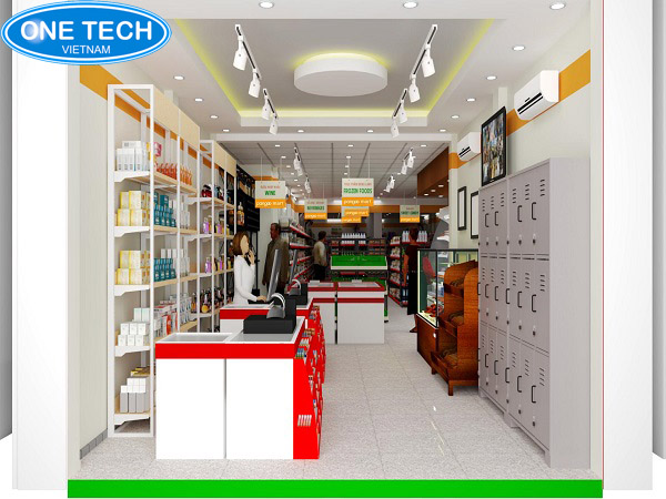 Onetech thiết kế 3D bày trí cửa hàng