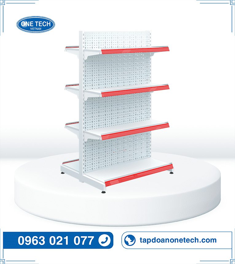 Kệ đôi tôn đục lỗ 4 tầng x C150 x D90 (cm)
