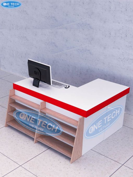 Mẫu bàn thu ngân bằng gỗ mặt đá số 3 - Tập đoàn Onetech