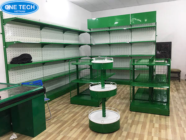 Hình ảnh của bộ kệ tròn sơn màu xanh