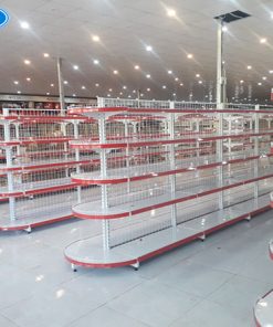 Đầu kệ siêu thị bán nguyệt có hình tròn đẹp mắt