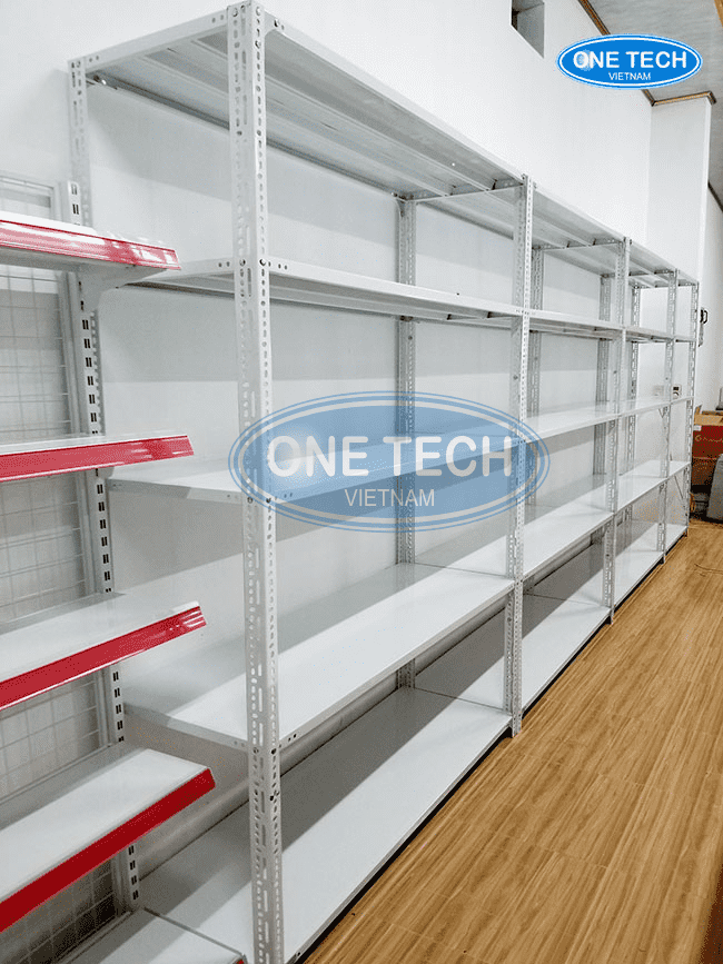 Kệ sắt giá rẻ Tp.HCM màu trắng sữa tiêu chuẩn được đông đảo khách hàng lựa chọn