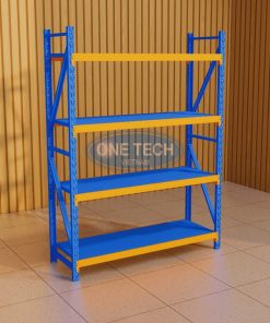 Kệ trung tải nhẹ 3T One Tech x 4 tầng màu xanh cam truyền thống đẹp mắt, tiện dụng
