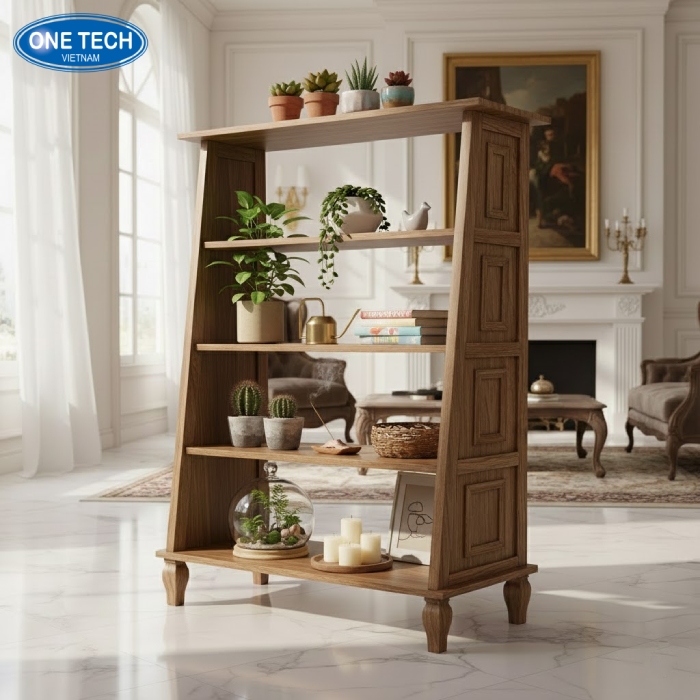 Mâm tầng sử dụng gỗ công nghiệp, chống mốc, mọt