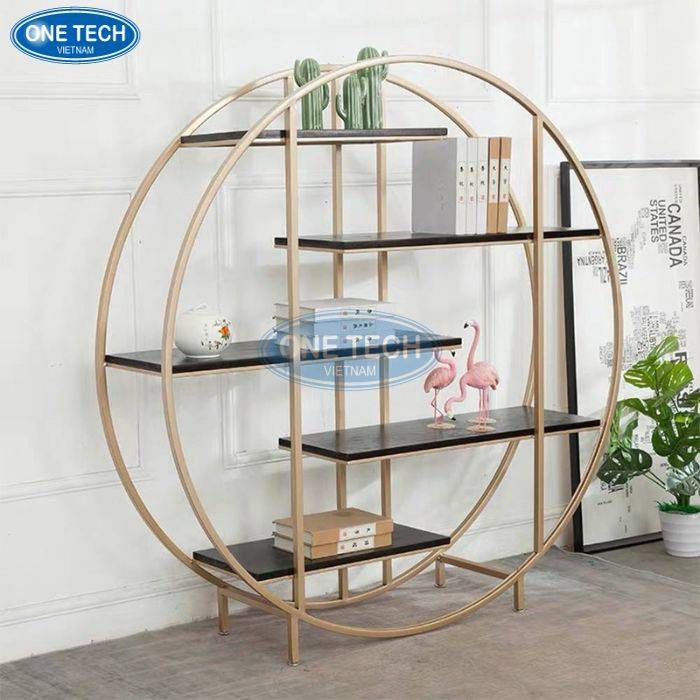 Kệ sắt tròn cho phòng khách hiện đại