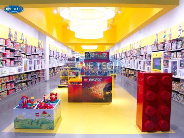 Kệ trưng bày lego bằng kim loại