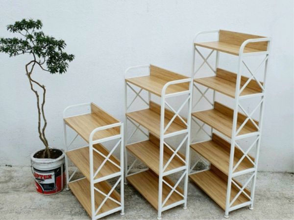 kệ sắt mặt gỗ 3 tầng đa năng mẫu 1