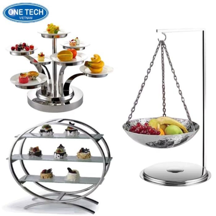 Chất liệu inox luôn được các nhà hàng buffet ưu tiên khi sử dụng kệ bày thực phẩm