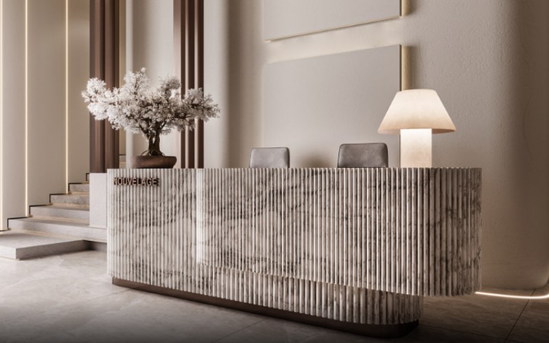 Mẫu quầy thu ngân shop quần áo sang trọng