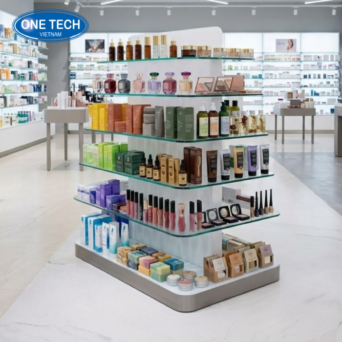 100+ Kệ trưng bày mỹ phẩm giữa nhà sang trọng cao cấp
