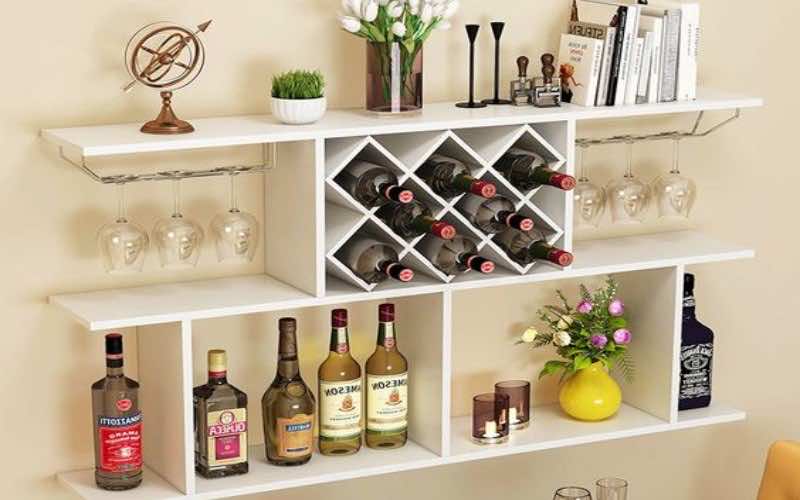 Mẫu giá đựng rượu treo tường đẹp, thiết kế hiện đại