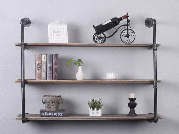 Kệ sắt trang trí phòng khách đơn giản