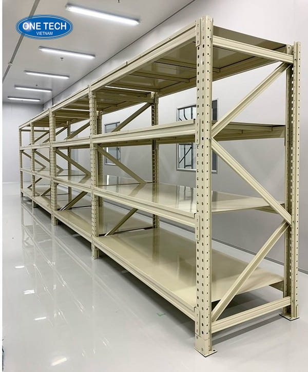 Kệ trung tải màu ghi để thiết bị gia đình