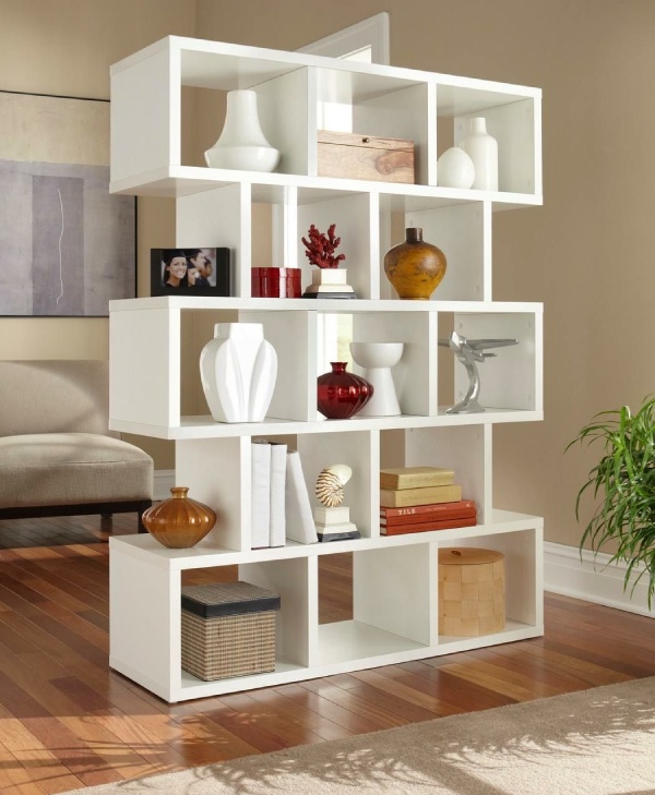 Kệ gỗ ô vuông ngăn không gian phòng