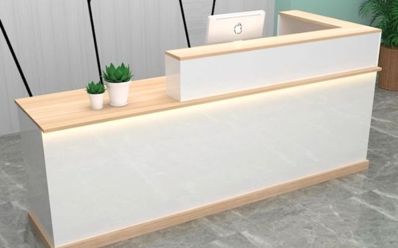 Mẫu quầy thanh toán làm từ gỗ công nghiệp