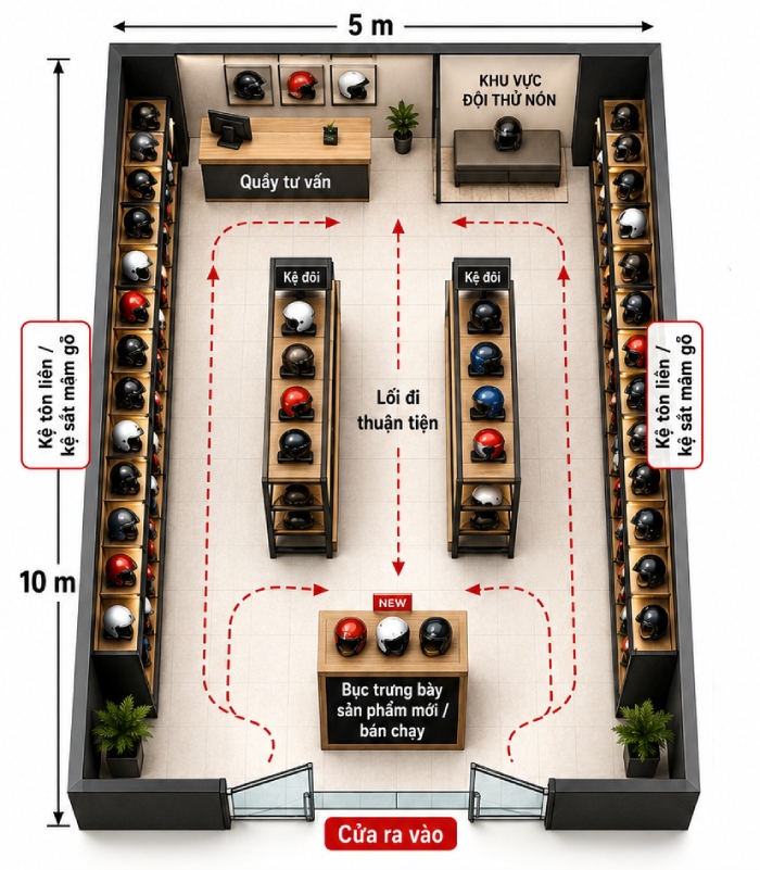 thiet ke cua hang mu bao hiem 50m2