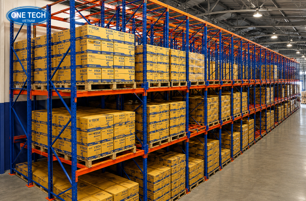 Kệ Push Back lưu trữ Pallet hàng