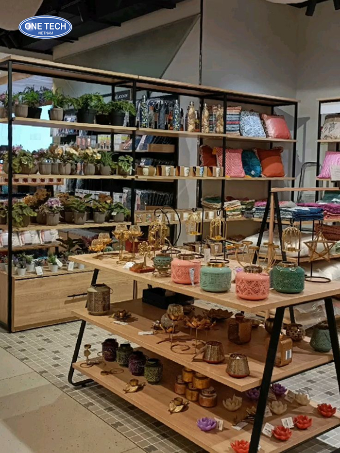 Mẫu kệ gỗ khung sắt đặt đồ vật Ngũ Hành