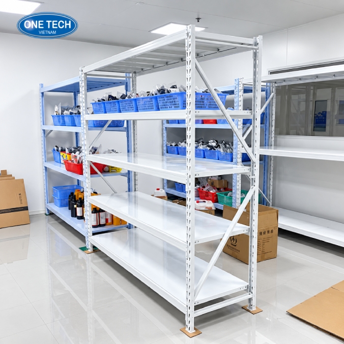 Kệ trung tải 400kg 4 tầng màu trắng