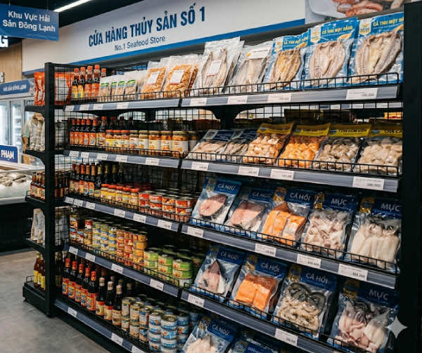 Kệ siêu thị cửa hàng thủy sản