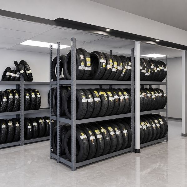 Kệ trưng bày lốp xe máy chịu tải 100 – 300 kg mỗi tầng