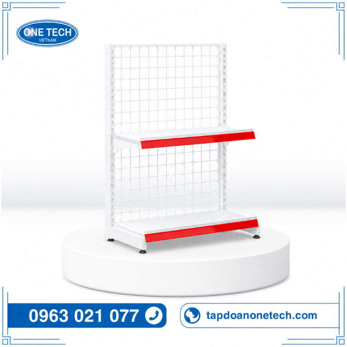 Kệ đơn lưng lưới 2 tầng C150 x D90 cm
