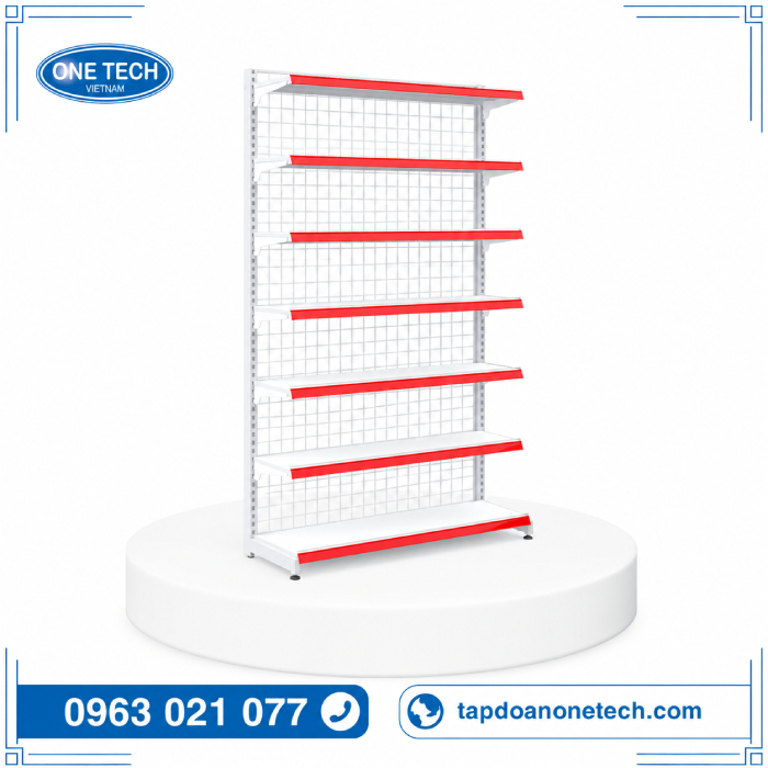 Kệ đơn lưng lưới 7 tầng C240 D120cm