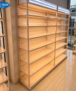 Kệ khung sắt mâm tôn có đèn Led lắp dưới mâm
