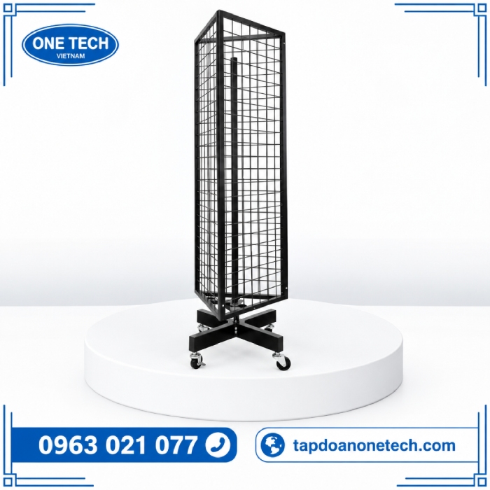 Kệ sắt xoay tam giác quay được 360 độ
