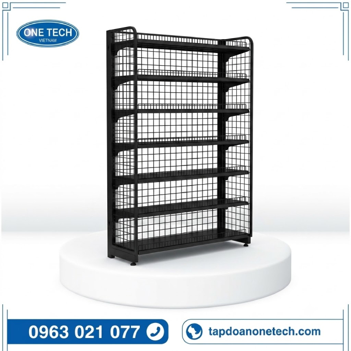 Kệ lưng lưới 7 tầng có rào chắn