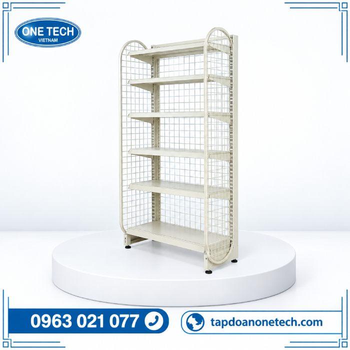 Kệ lưng lưới khung vòm 6 tầng