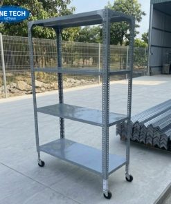 Kệ sắt V lỗ có bánh xe